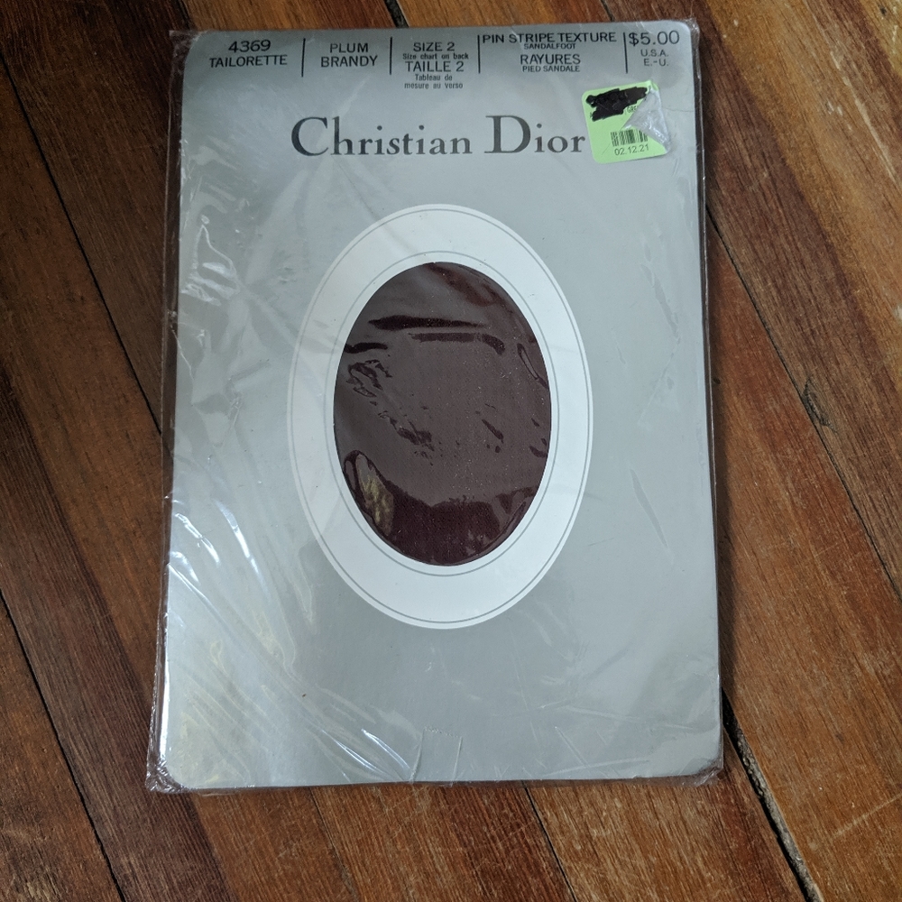 Christian Dior vintage knit tights plum